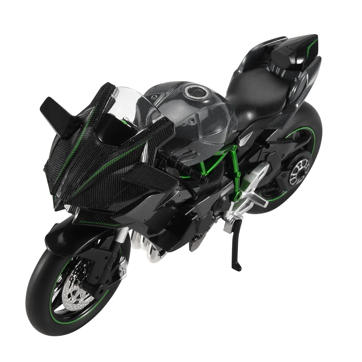 1:12 H2 R motocicleta modelo de liga fundida brinquedo preto H2R moto coleção destacável preto