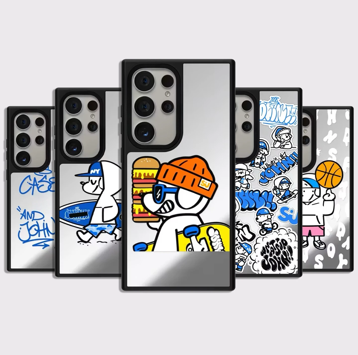 Skateboard Basketball Dog Mirror Surface Magnetic Phone Cover for Samsung Galaxy S23 S24 S25 S26 Ultra S26+ Plus Case