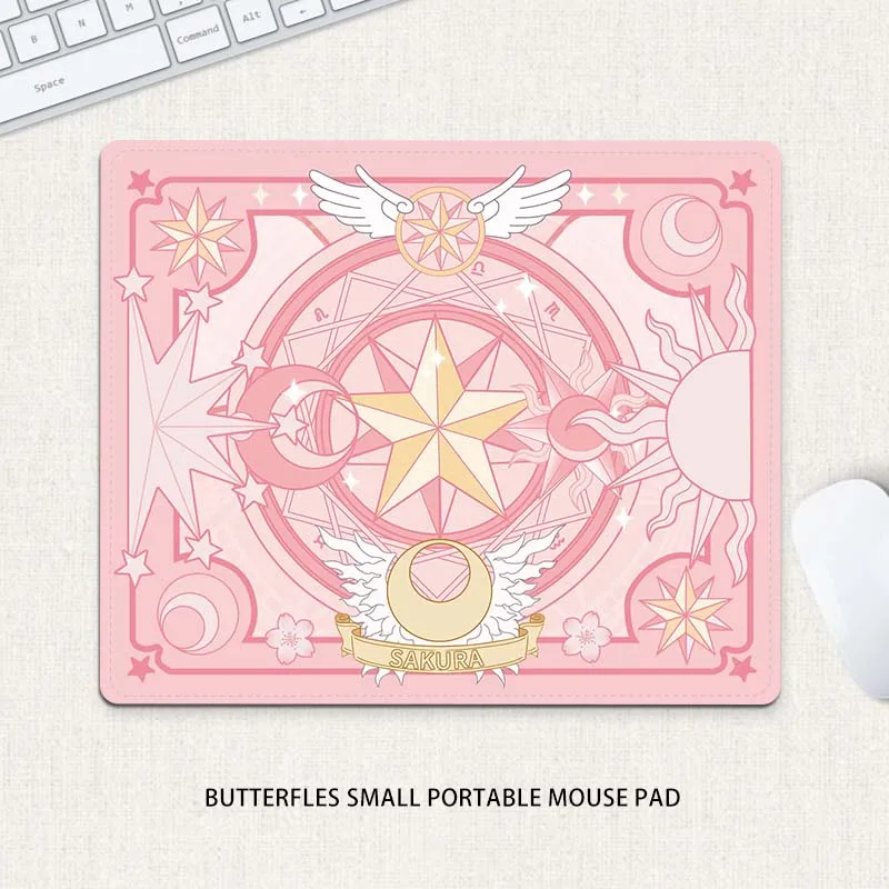 

Magic Circle Mouse Pad XS Small Glass Mousepad For PC Gamer Desktop Decoration Office Mouse Mat Creative Pink Anime Desktop Pad
