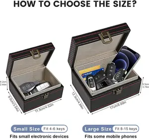 Kotak Faraday Anti Maling dengan Tas untuk Sangkar Fob Kunci RFID Pelindung Fob Kunci Faraday Kotak Ponsel Tahan Radiasi Tanpa Kunci Mobil 10 tas pemblokir sinyal penjualan terbaik - №