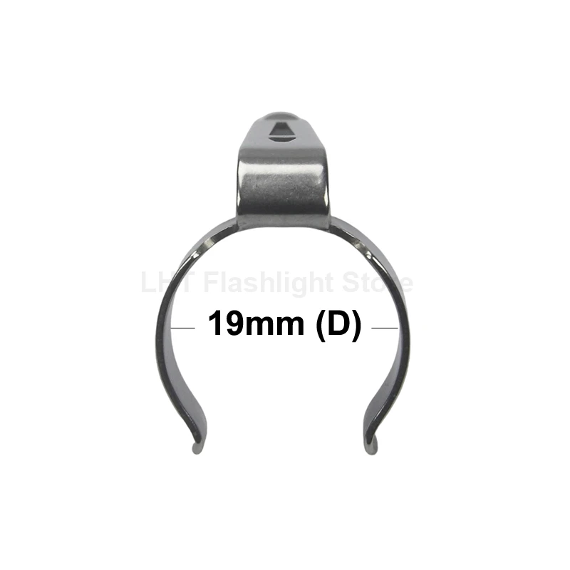 Accessori per clip da tasca per torcia in acciaio inossidabile da 46 mm (L) x 19 mm (D).