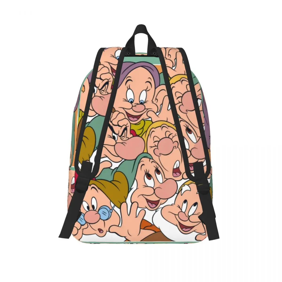 Custom Snow White And The Seven Dwarfs Canvas Backpack for  School College Students Bookbag Fits 15 Inch Laptop Cartoon Bags