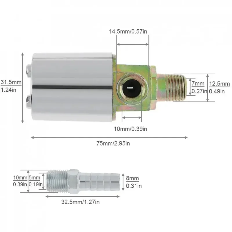 DC12 / 24V Solenoid Air Valve 1/4 NPT Heavy Duty Chrome plated Electric Valve fit for Train Truck Air Horn Kits Accessories 1set