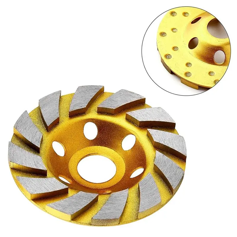 A02M-For Concrete Turbine Cup Disc Sand Mill 1 Set/5 Pieces Carbon Steel Sand Wheel, For Use On For Concrete Walls, Floors Etc