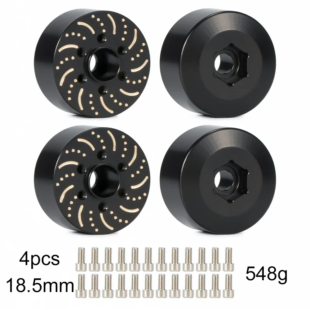 6MM 9MM 12MM 15MM 18,5MM 22MM Messing Radnabe Sechskantadapter Bremsscheibengewichte für 1,9 2,2 Beadlock-Räder SCX10 TRX4 Capra Wraith
