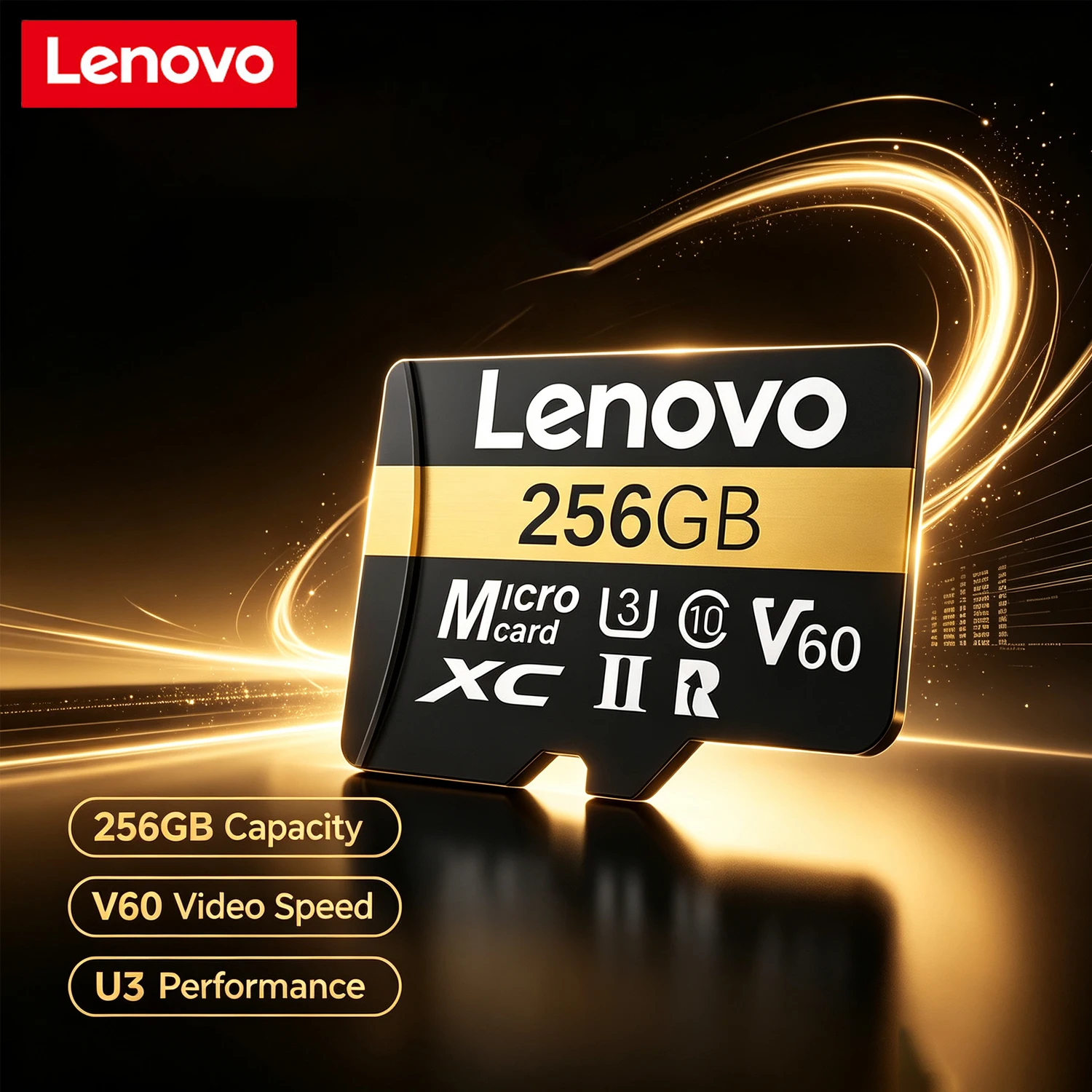 Carte Micro SD Lenovo Performance 512 Go, classe U3 V60, carte mémoire SD Extreme Pro à haute vitesse, avec adaptateur pour drones DJI et caméras GoPro.