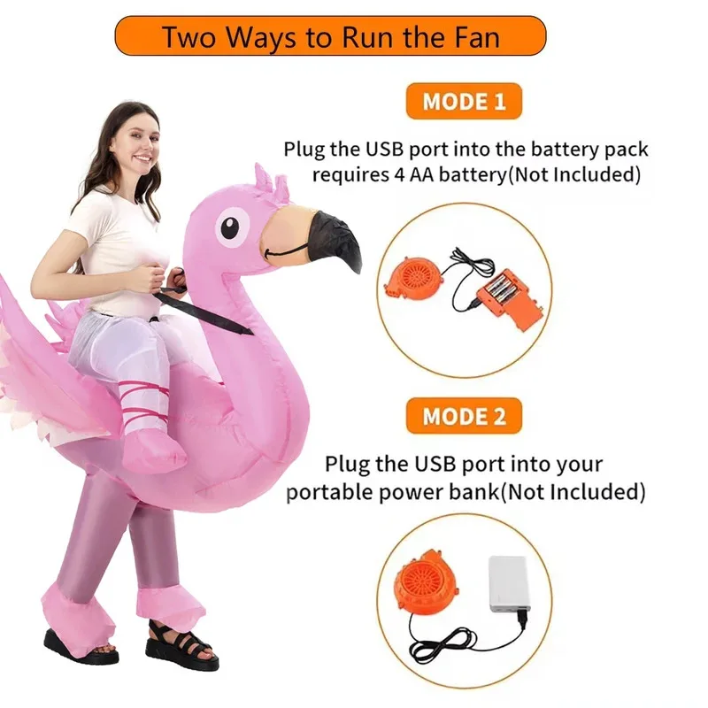 Disfraz inflable de flamenco, mascota navideña, disfraz de Halloween para mujeres, adultos, niños, mascota de dibujos animados de Anime, Cosplay para fiesta