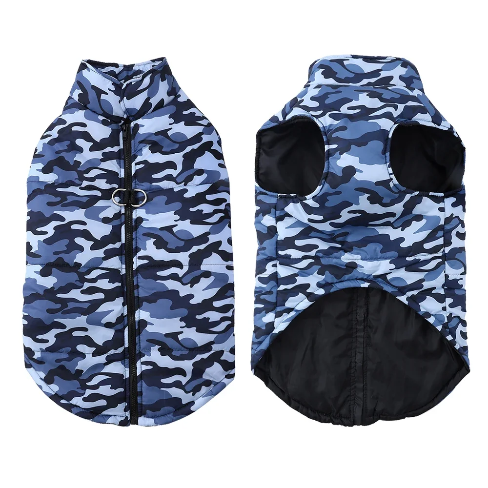 

Зимняя одежда для домашних животных, теплая ветрозащитная куртка для больших собак, пальто для средних и больших собак, костюм с камуфляжным принтом, одежда для золотистого ретривера