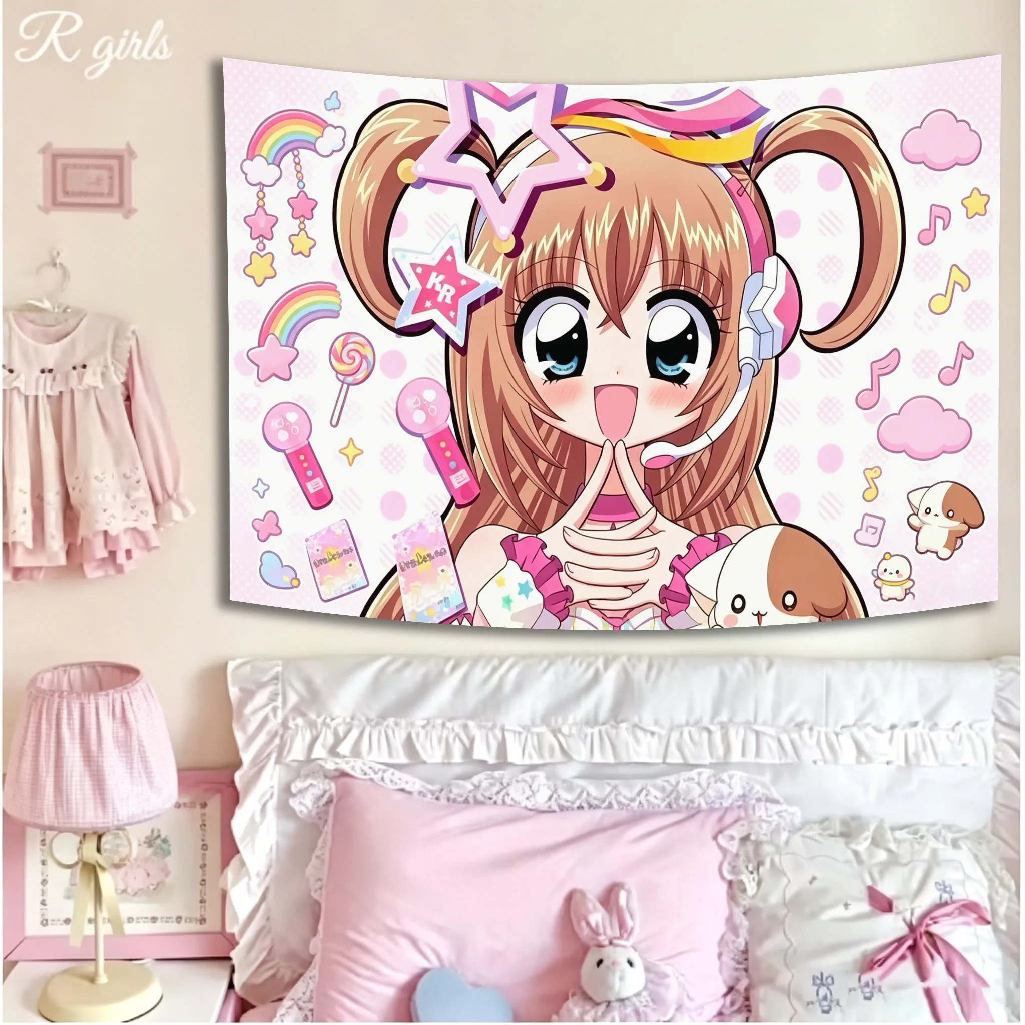 Tsukishima K-Kirari Kirarin Revolution Tapestry Moe Anime Girl Tapestry Room Dorm Tapestry Wall Decor Poster Tapestry Room Stuff