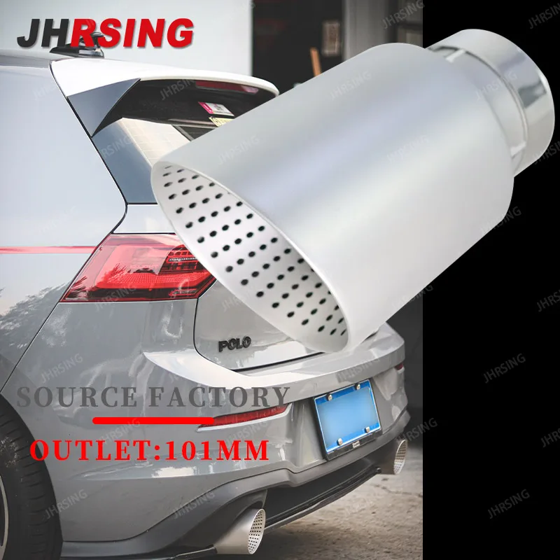 1 Pcs Upgrade 304 Matte Stainless Steel Exhaust Tip Universal Car Decoration Muffler Tip System Pipe Modify  For Golf GTI Nozzle