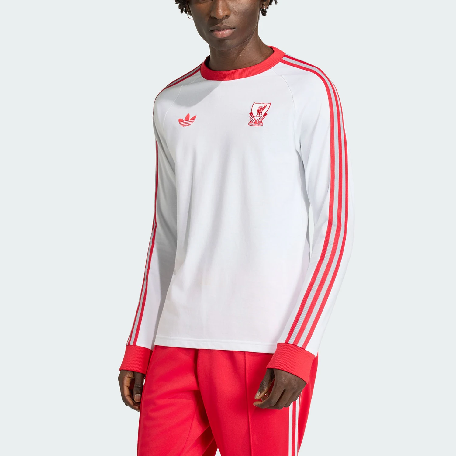 Adidas Authentic Three Leaves Men's Round Neck Fashion Knit Long Sleeve T-Shirt JZ2543