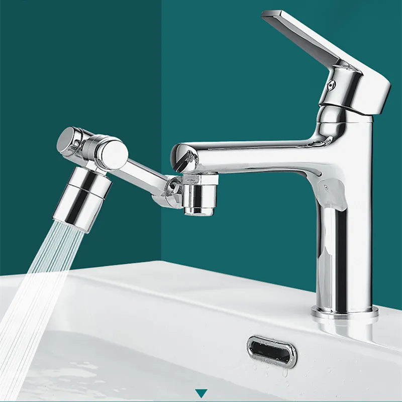1440° Rotation Faucet Aerator Splash Dual Mode Kitchen Tap Extend Water Nozzle Faucet 22/24mm Adaptor Faucet Bubbler Robotic Arm