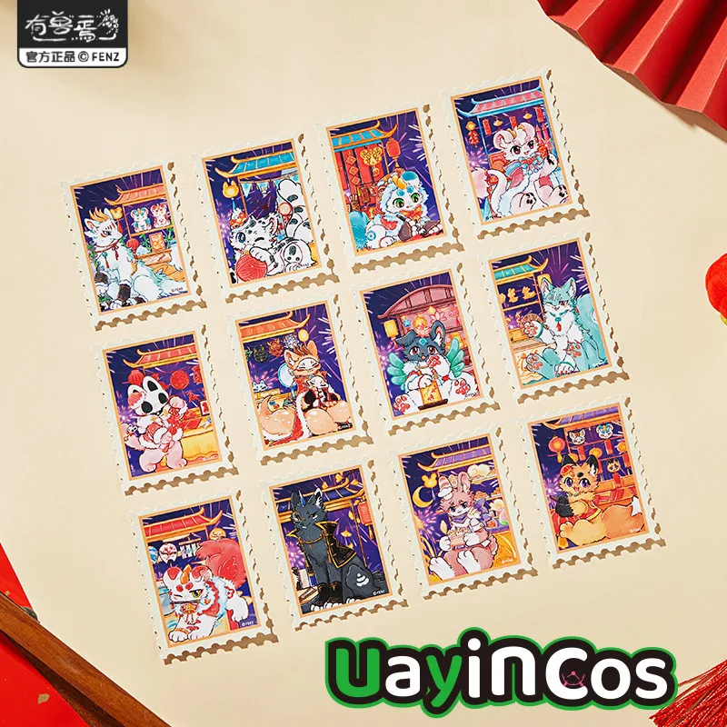 

In Stock Original Fabulous Beasts 2026 New Year Set Postcard Acrylic Brick Sticker Ornament Anime Game Toy Kids Halloween Gift