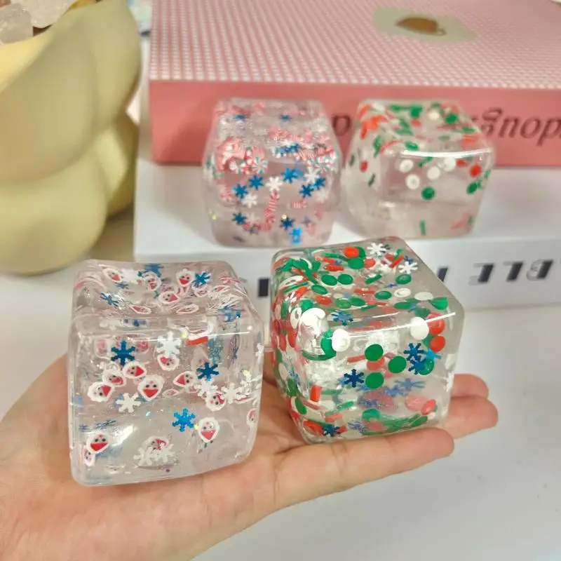 Jouet sensoriel série noël, 1 pièce, boules anti-Stress Taba, Cube, jouets à montée lente pour enfants et adultes, cadeau de relaxation