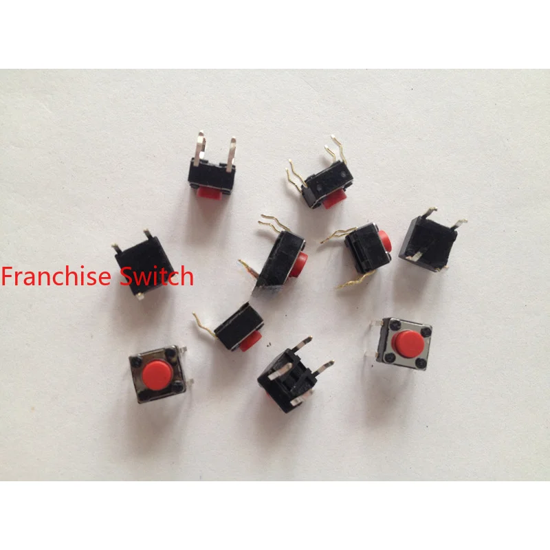 

10PCS SKHHARA010 TACT SWITCH VERTICAL 4-PIN MICRO BUTTON 6*6*5MM RED HANDLE