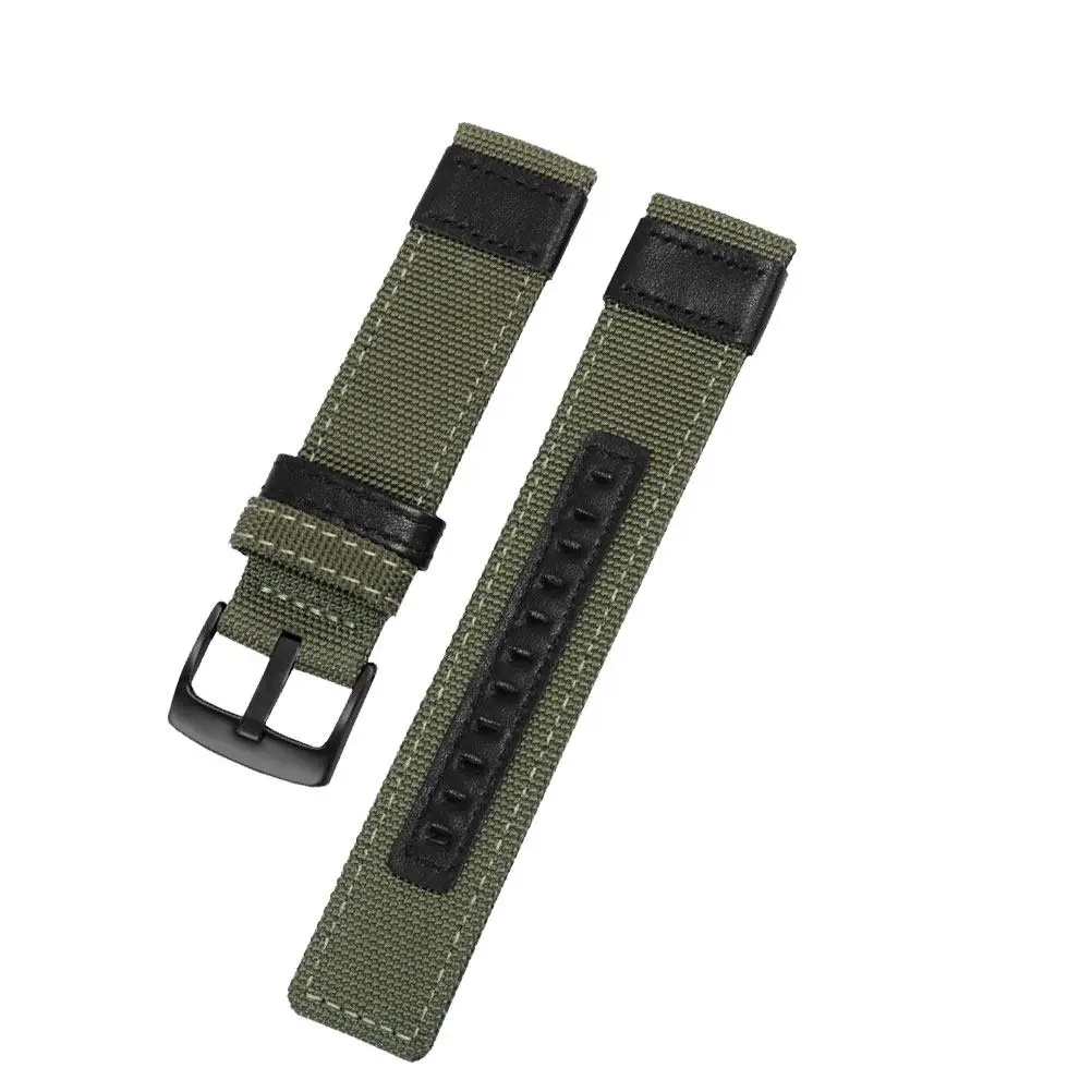 1Pcs Army Green Watch Band 22Mm Canvas Strap Replacement Comfortable Smooth Texture for Men Women Ideal Gift for Family Friends