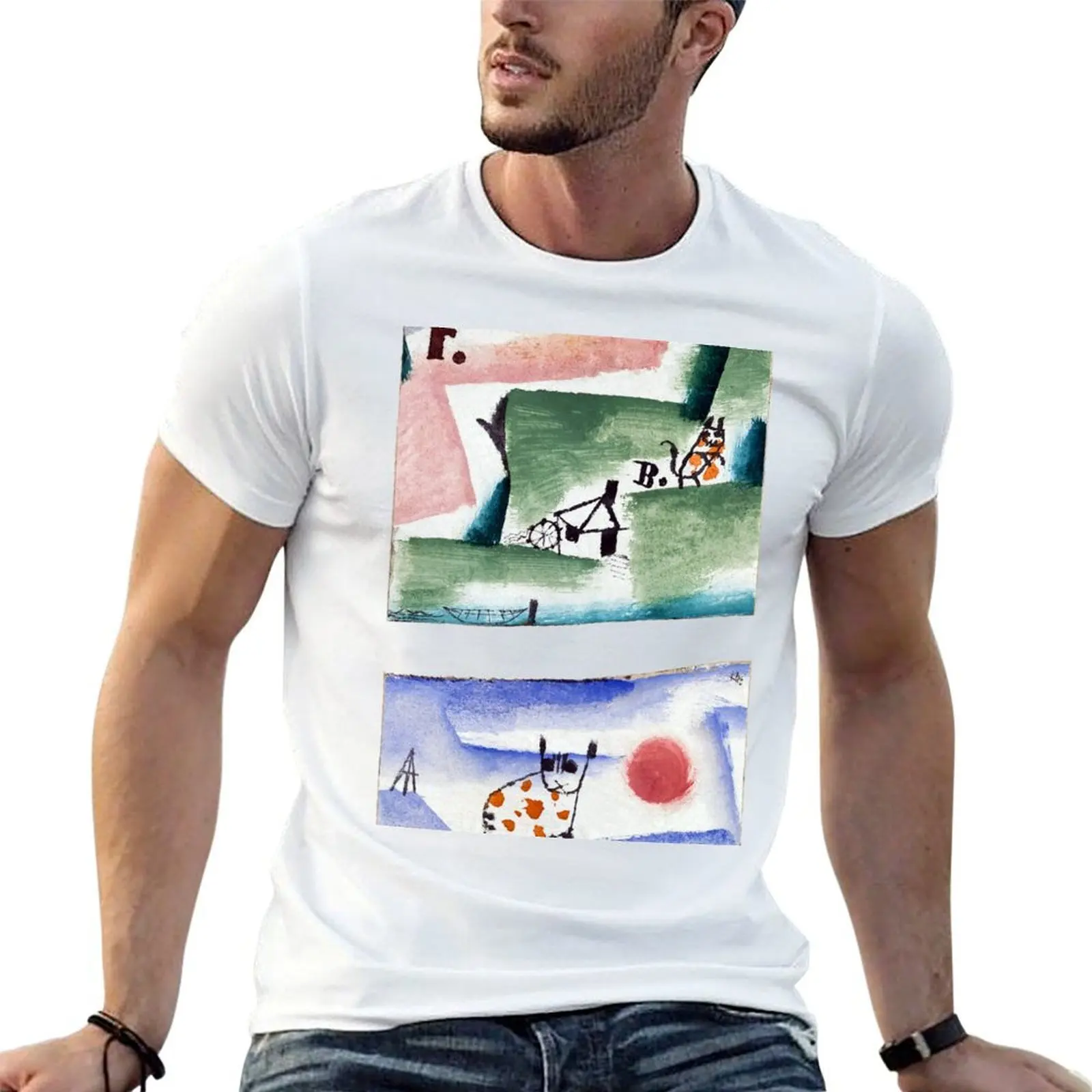 Tomcats Turf by Paul Klee Bauhaus T-Shirt basketball graphic tees summer shirt men graphic t shirts