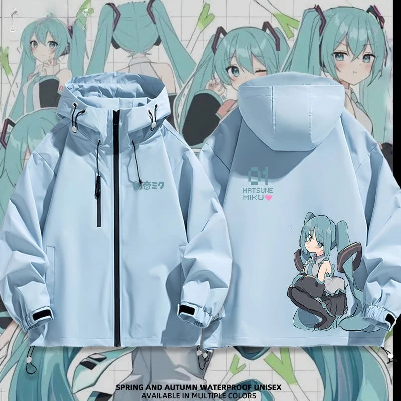

Anime Hatsune miku Cosplay Zipper Men and women fashion Loose Hoodie Children's Hoodie Street Style Casual jacket birthday gifts