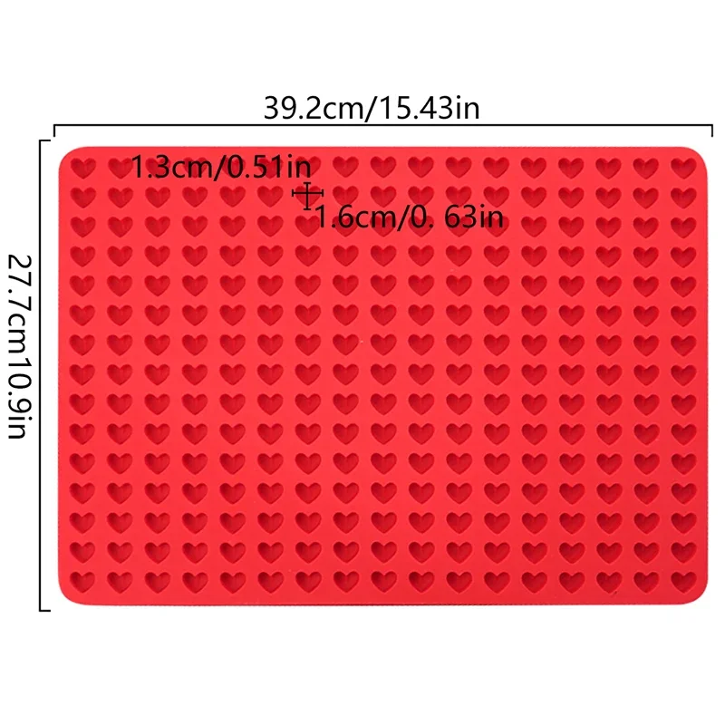 1Pc 255 Cavity Mini Heart Shaped Silicone Mold DIY Ice Cube Tray Cake Decoration Baking Mat Cooking Sheet For Cookies