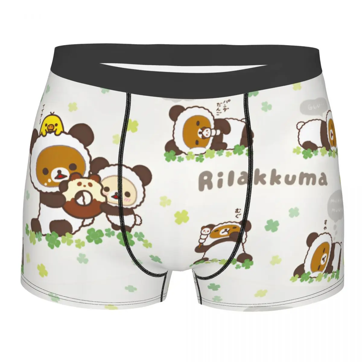 Rilakkuma Cartoon Man Underwear Boxer Briefs Shorts Panties Sexy Breathable Underpants for Homme