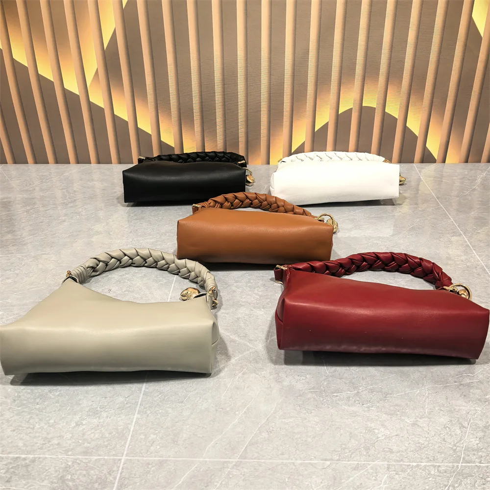 

Cross-Border Handwoven Handbag Single oulder Underarm Bag Golden Bean Cloud ape Casual Sle ex Bag with Zipper