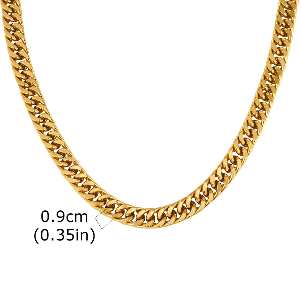 Vnox Cuban Link Chain Necklace Stainless Steel 3