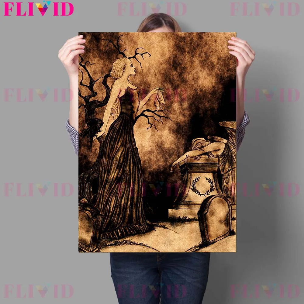Baphomet Devil And Cernunnos Skeleton Vintage Wall Art Canvas Painting Pestilence And Despair Dark Death Art Poster Prints Decor image 3