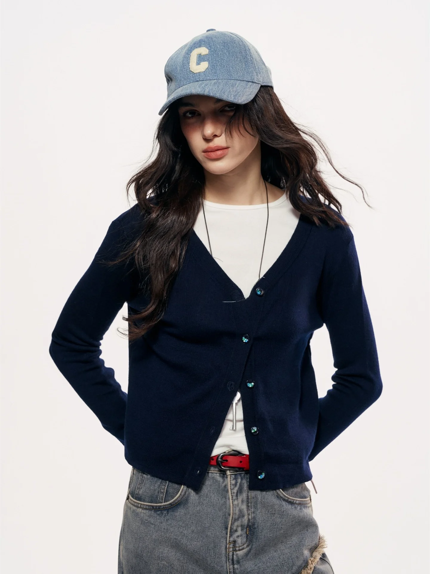 

CHILL ZOEY Женский модный весенний новый кардиган Slim Fit с V-образным вырезом, вязаный, из мягкого полиэфирного волокна, с длинными рукавами, короткое пальто