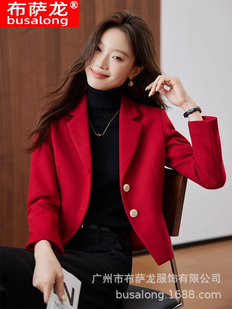 

2025New Stylish Fashion Suit Casual Women's Long Sleeve Professional Blazer Formal Women's Single Jacket Workwear8680