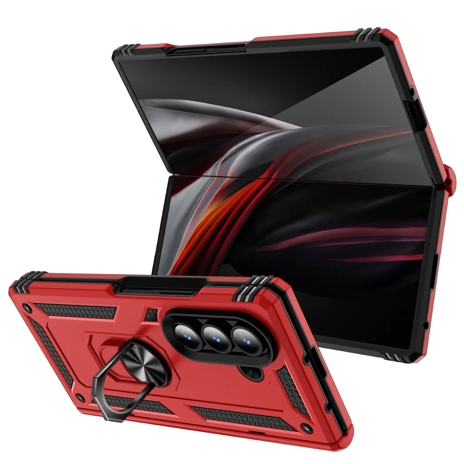 Amor Stoßfeste Hülle für Samsung Galaxy Z Fold 8 Ultra 7 6 5 Harte Ringhalter-Handyhülle mit Scharnierschutz – Detail 18
