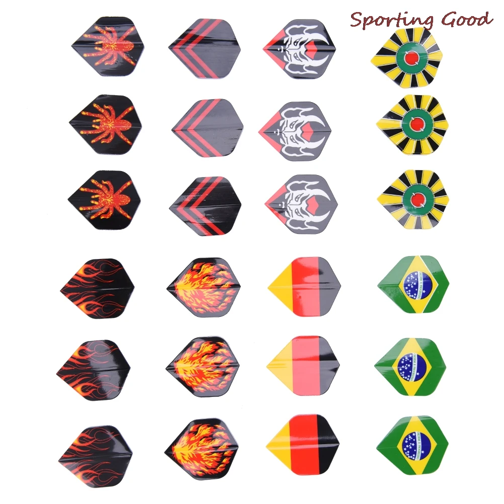 24Pcs Popular Pattern Darts Tail Flights Wing Mixed Style For Professional Darts Wing Tail Cool Outdoor Sports