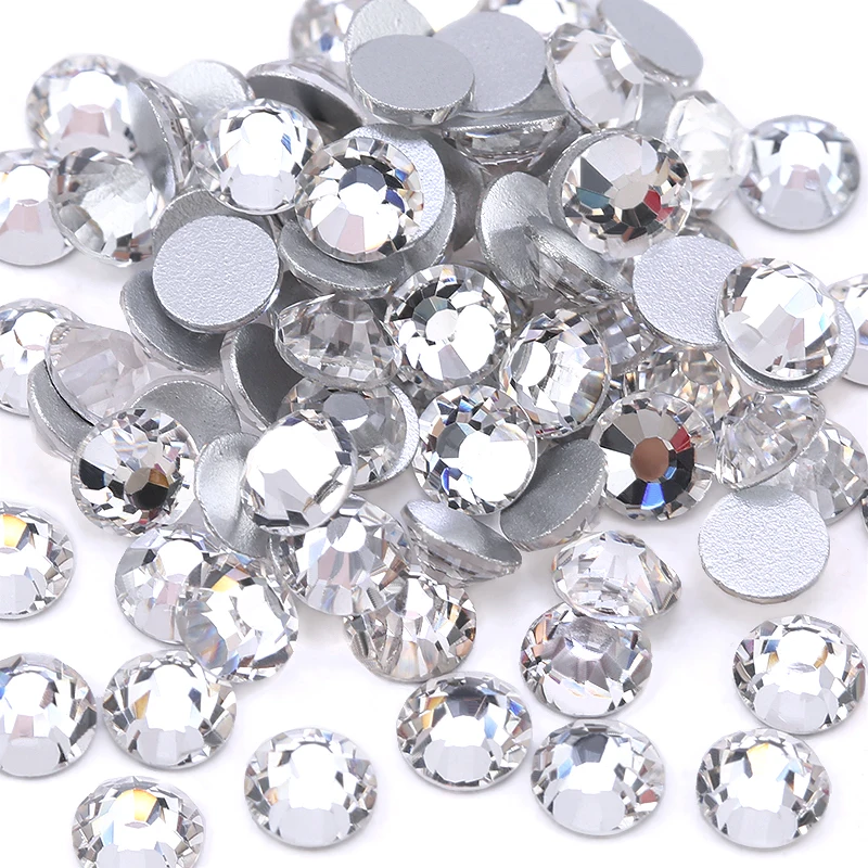QIAO SS3-SS20 Superhelle Glasrhinestones, hochwertige, kristallklare, nicht-heißfixierbare, flache 3D-Steine zum Aufkleben für DIY-Nägel – Detail 5