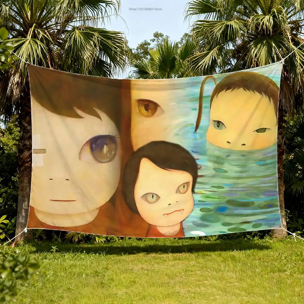 Y-Yoshitomo N-Nara Flag Tapestry Banner For Bedroom Outdoor Living Room Restaurant Bar Wall Decor Party