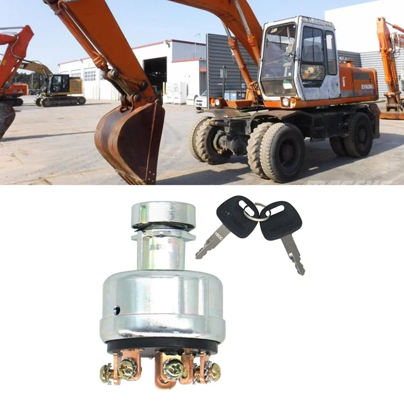 

4186743 4186745 переключатель зажигания с 2 ключами для Hitachi EX160WD EX200 экскаватор переключатель зажигания цилиндр блокировки