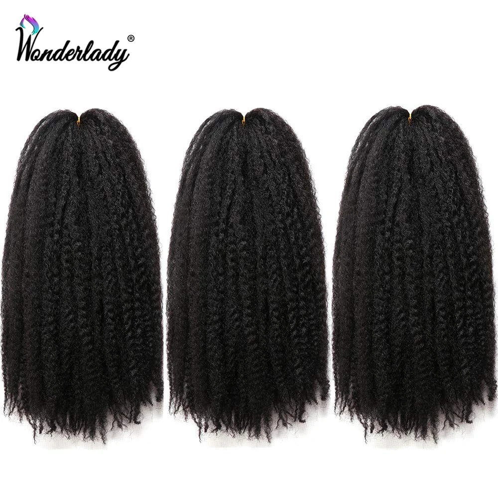 WonderLady Crochet trecce Afro Kinky Marley intrecciare le estensioni dei capelli Ombre capelli sintetici per le donne nero marrone Burg 18 pollici 100g