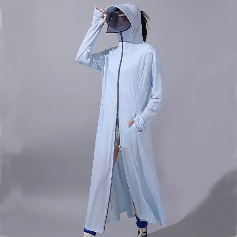 Summer Women's 2025 Explosive Coat Anti-ultraviolet Breathable Ultra-Long Sun-protective Clothing Overshirt Ice Silk Can Be Worn