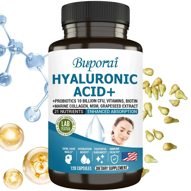 

Hyaluronic Acid Supplement - Firm and Moisturize, Replenish Water, Anti-aging, Improve Dry Skin, Repair and Rejuvenate