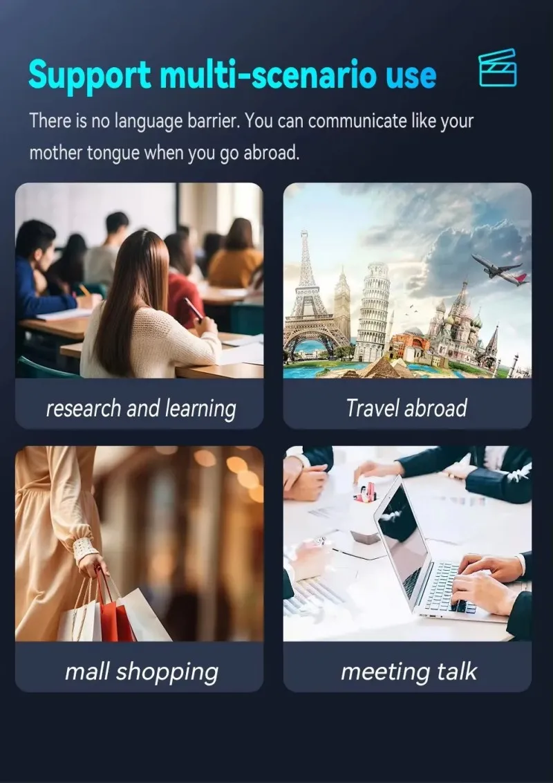 Przenośne urządzenia do tłumaczeń A50 Lite Inteligentny tłumacz głosowy z dużym ekranem, tłumacz języków w czasie rzeczywistym, urządzenie do natychmiastowego tłumaczenia kantonese