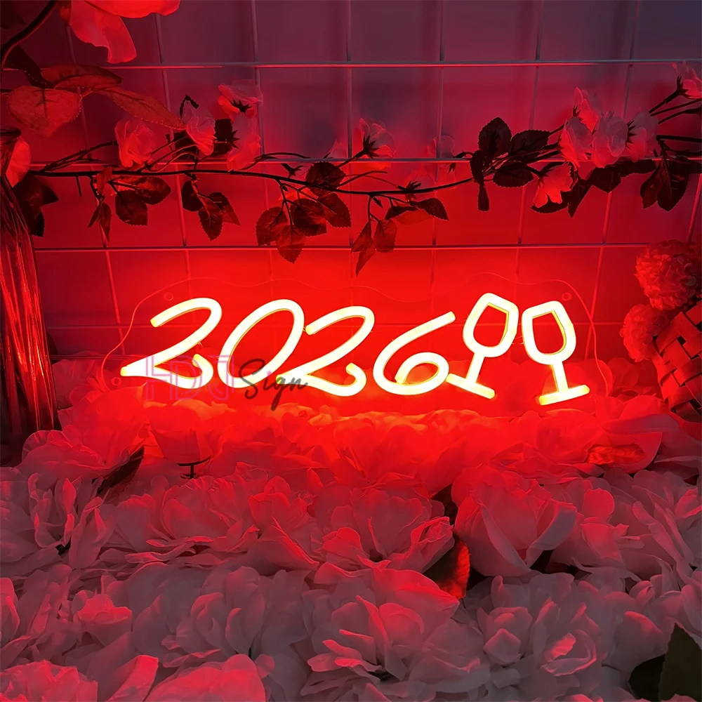 2026 السنة الجديدة النيون وحدة إضاءة LED جداريّة غرفة ديكور المنزل منزل ديكورات جدرانية سنة جديدة سعيدة ضوء النيون تخصيص الهدايا #3