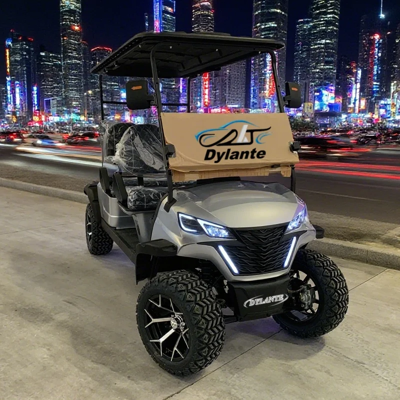 Four-Seat Golf Cart Sightseeing Car, Built-in 48V 5000W AC Motor, Sturdy And Durable, Independent Suspension Electric Golf Cart