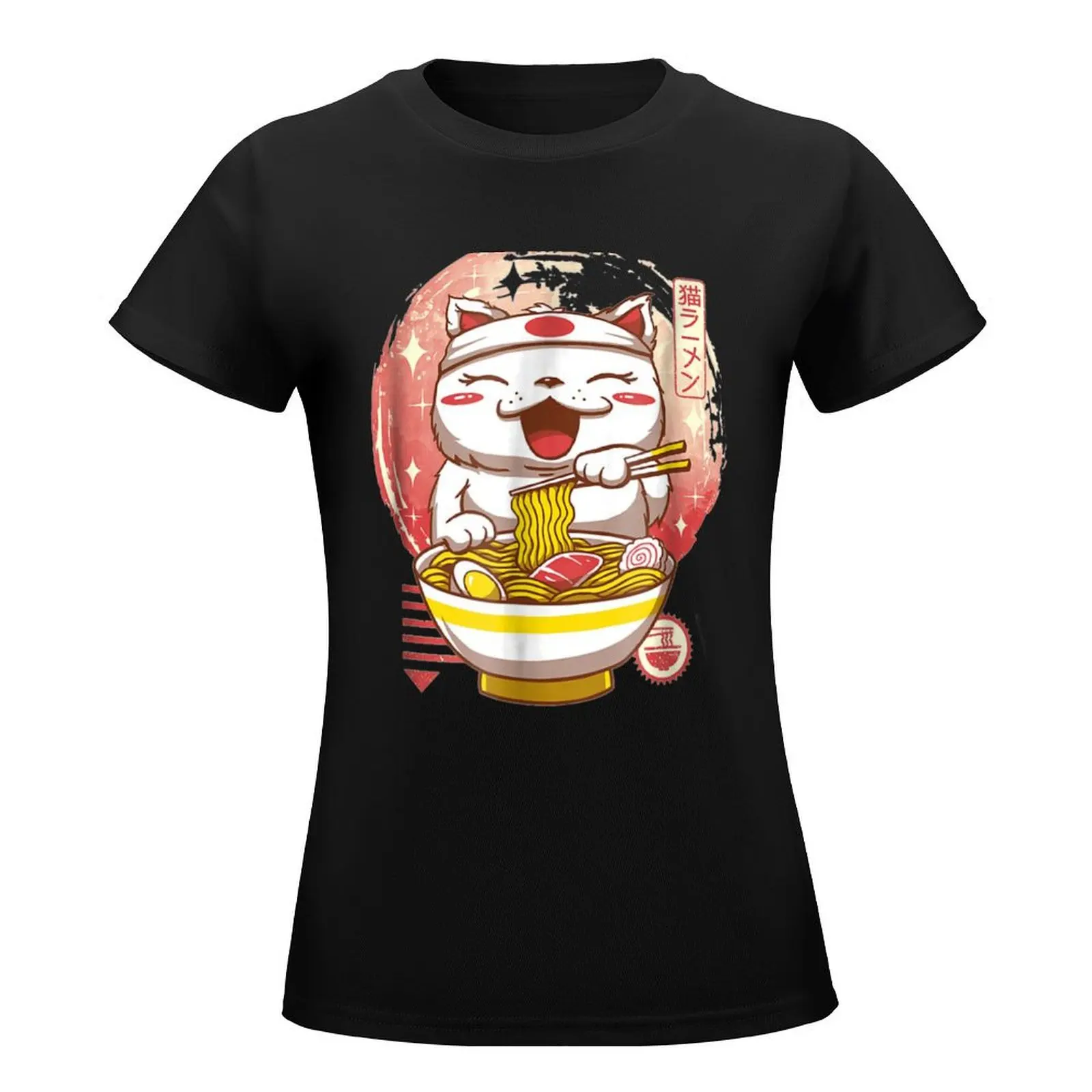 Kawaii Anime Ca Japanese Ramen Noodles Gift T-Shirt plain animal print tees plus sizes Womens clothing