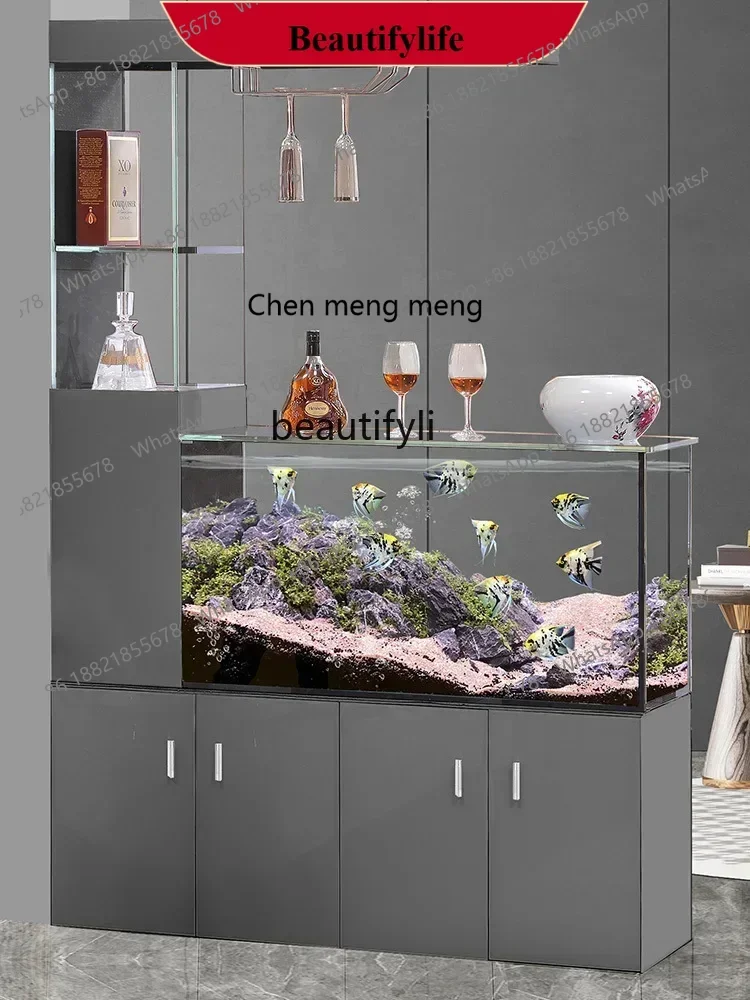 

New Fish Tank Intelligent Hallway Landscape Side Filter Small Integrated Change Water Aquarium Living Room Partition Househo