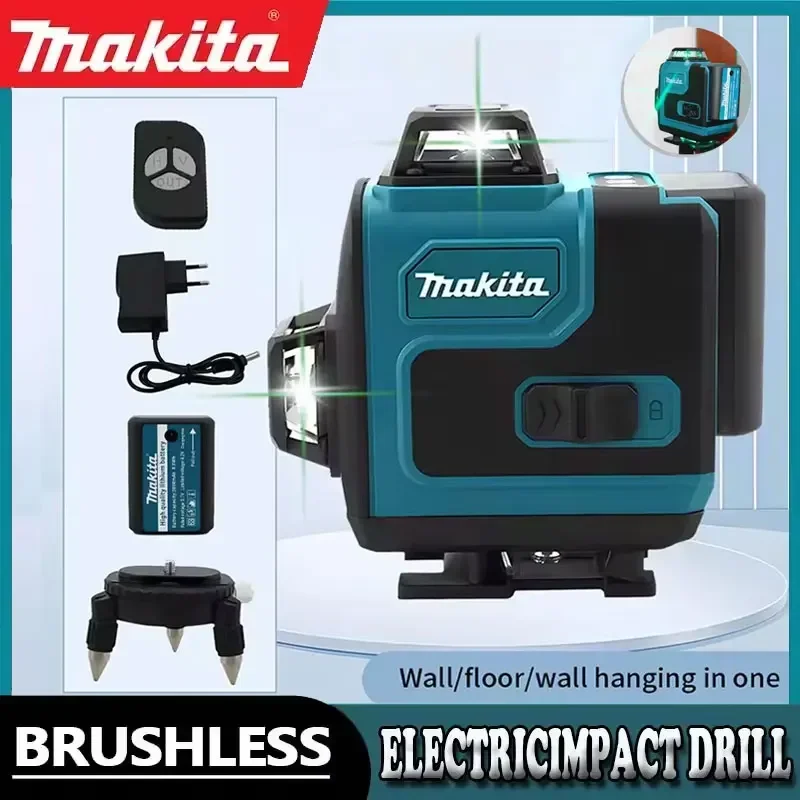 

Makita High-Precision 16-Line 360 Horizontal Vertical Cross Level Green Light Laser High-Precision Wall-Mounted Portable Tool