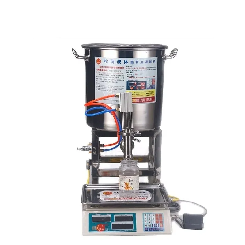 Pneumatic Automatic Fast Sub Honey Sesame Beverage Paste Edible Oil Glue Viscous Liquid Liquid Quantitative Filling Machine