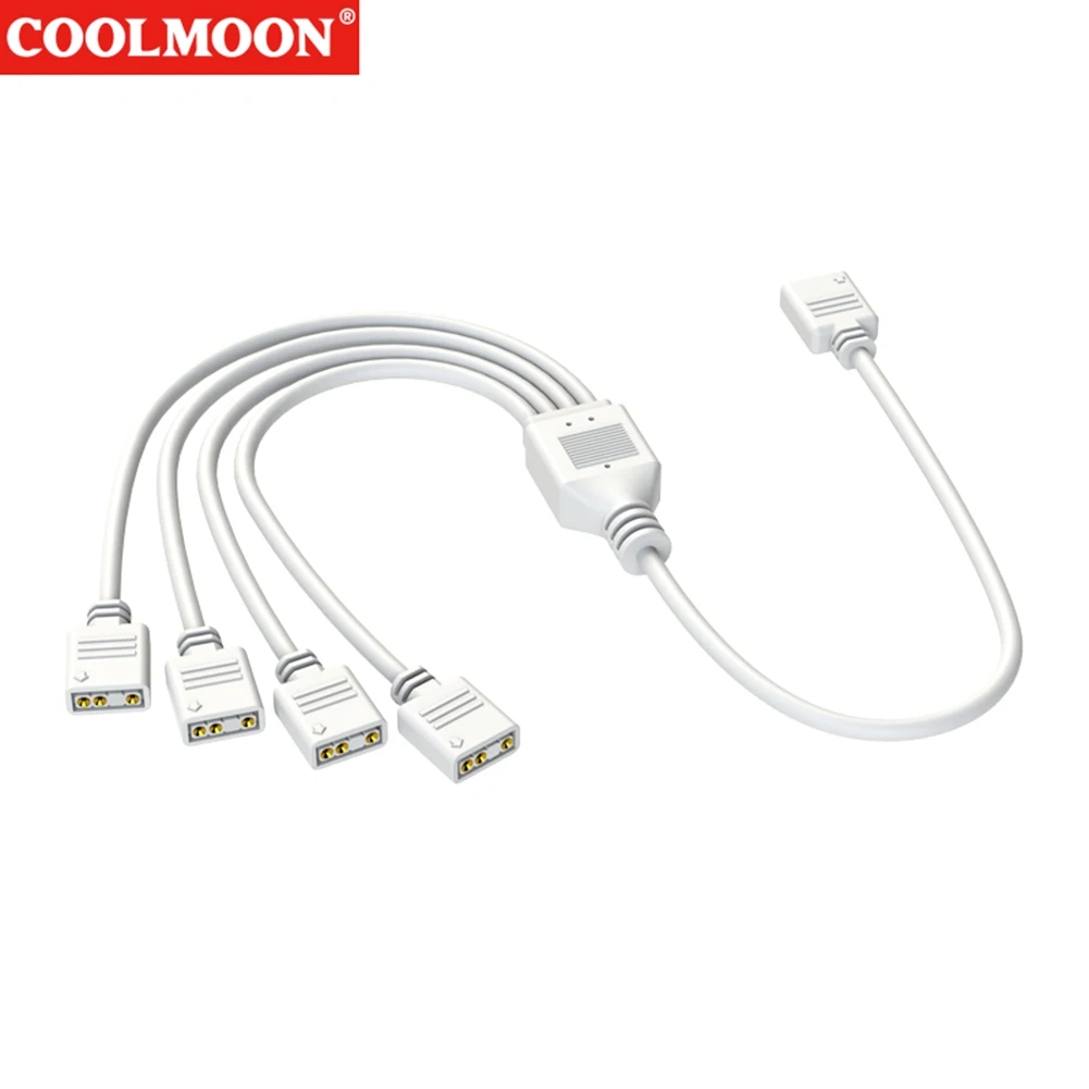 Argh แชสซีพัดลมสปลิตเตอร์3PIN 5V คอนเนคเตอร์1ถึง2/3/4ต่อสายต่อเมนบอร์ด30cm สำหรับพัดลมแผ่นไฟคอมพิวเตอร์