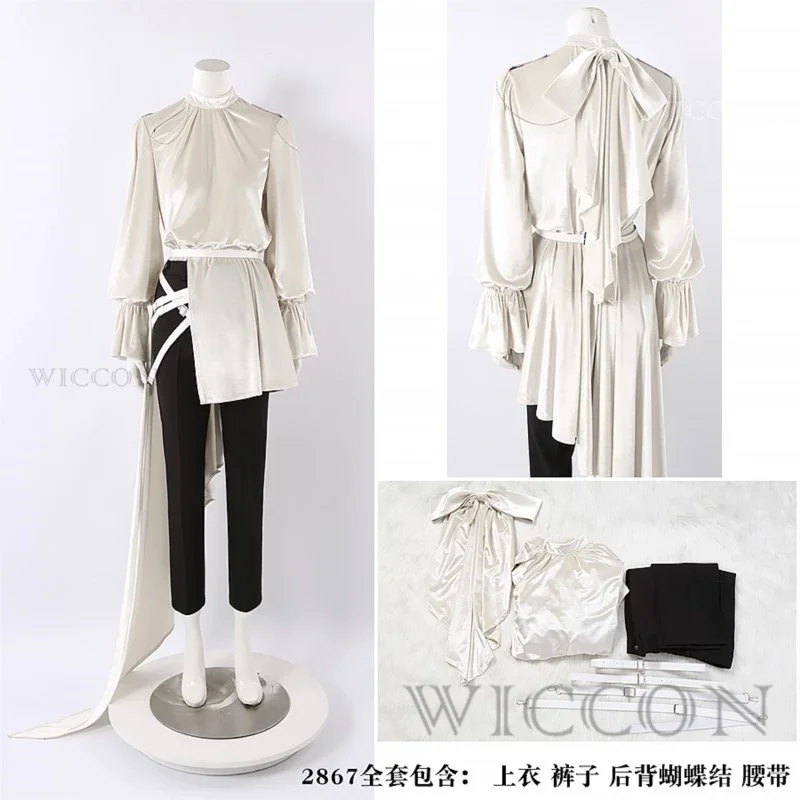 외계인 무대 루카 코스프레 의상 파티 탑 바지 나비 넥타이 벨트 멋진 파티 의류 테일링 슈트 할로윈 카니발 유니폼 #   1