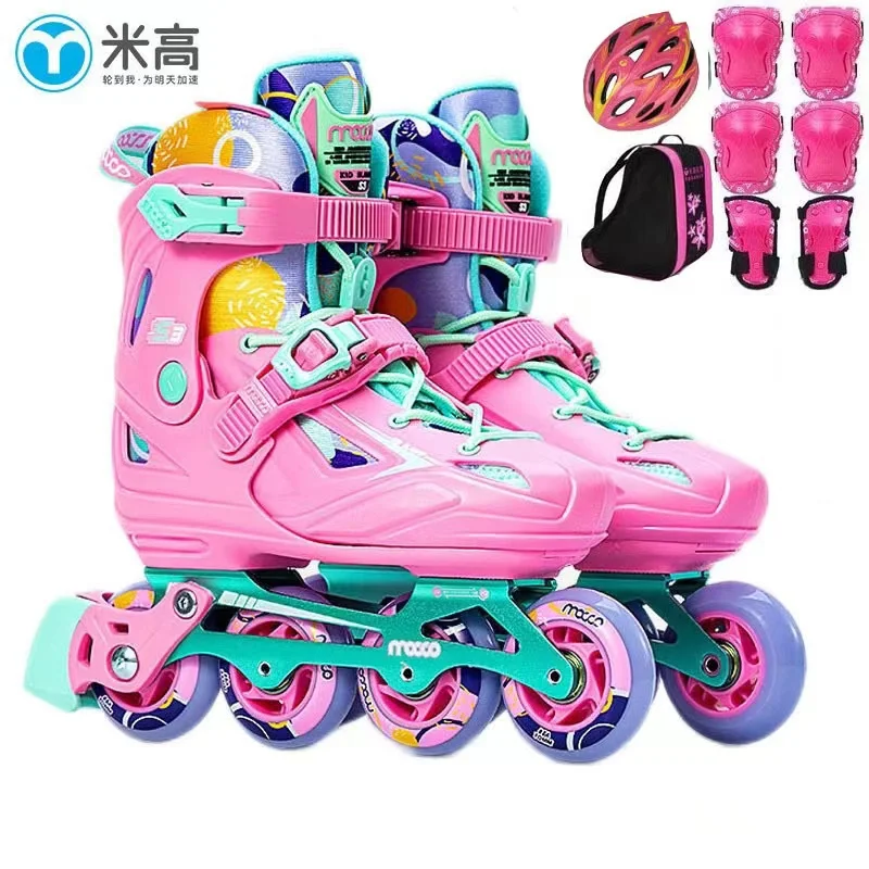 

Size Adjustable Inline Roller Skate Shoes Racing Speed Street Skating 4-Wheels Gifts Professional Sliding Sneaker 4* 62mm/ 64mm