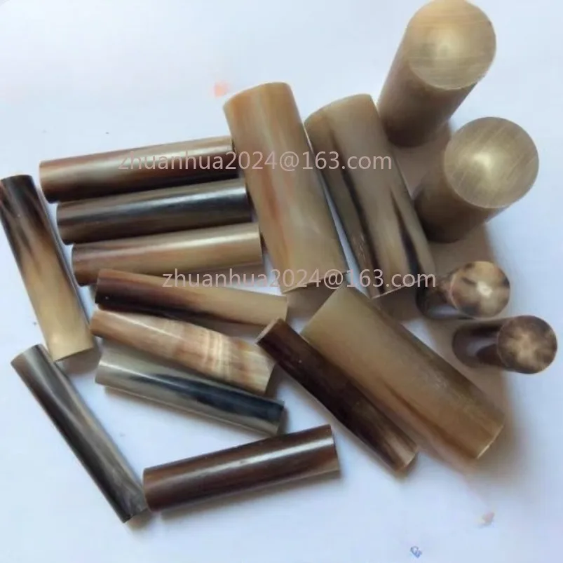 1PC Natural Yak Horn Cylindrical Blank For Knife Handle,Bead,Board Finger DIY