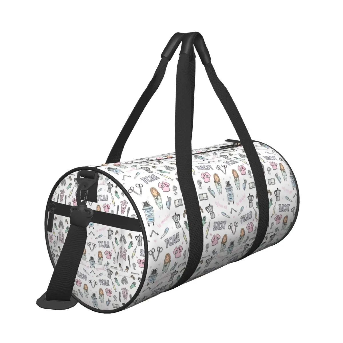 Enfermera En Apuros Sport Bags Comfort Doctor Nurse with Shoes Gym Bag Weekend Male Female Printed Handbag Travel Fitness Bag