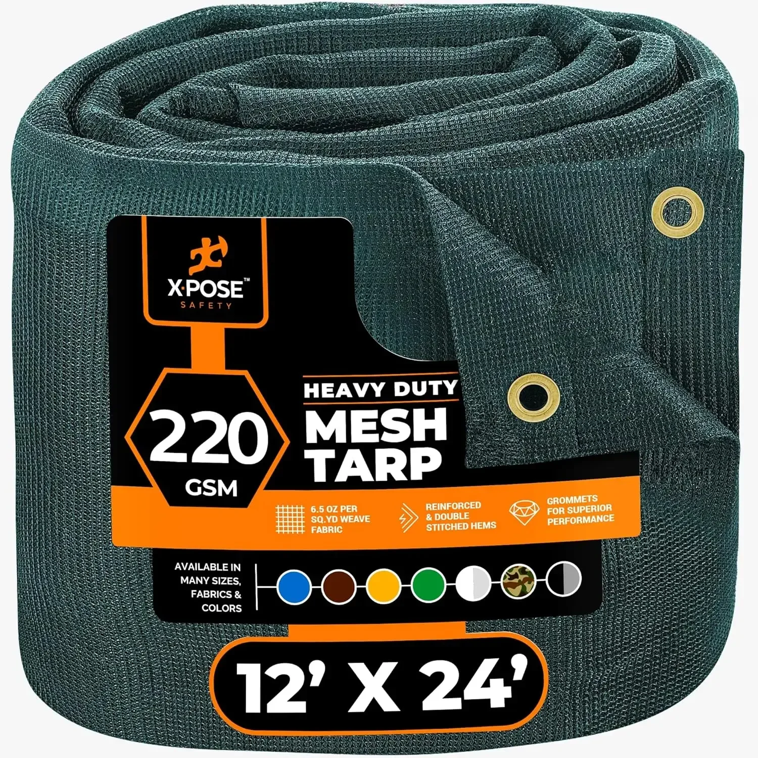 

Прочный зеленый сетчатый тент 12' x 24' – затеняющая сетка с 70% защитой от солнца, с люверсами, для сада, забора, ограждений, навесов, грузовых прицепов